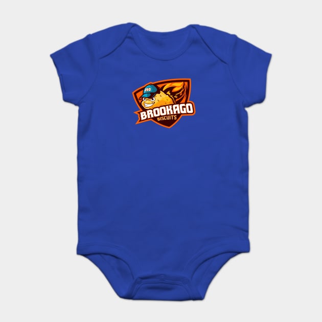 Brookago Biscuits (Exclusive 250th Show Edition) Baby Bodysuit by Spawn On Me Podcast